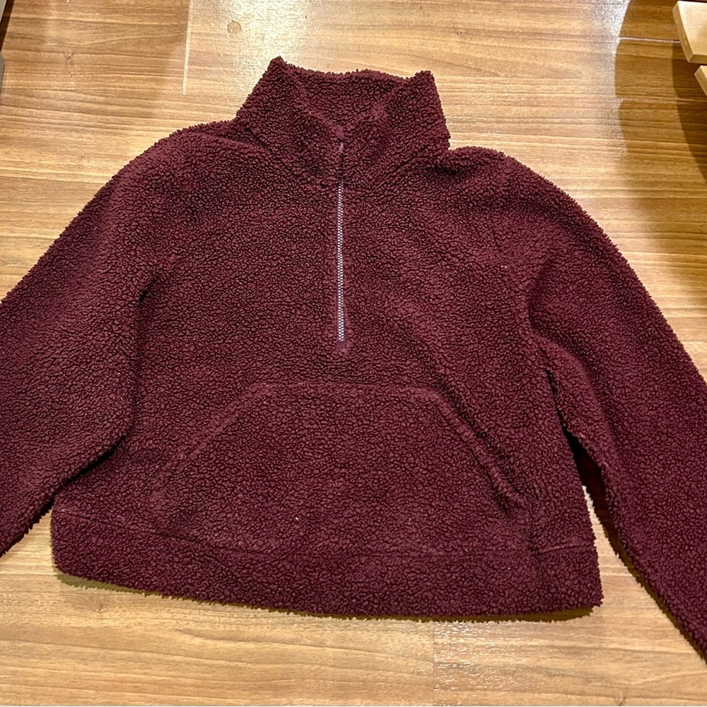All in Motion Maroon Sherpa Fleece Jacket. Womens XXL - Picture 6 of 11